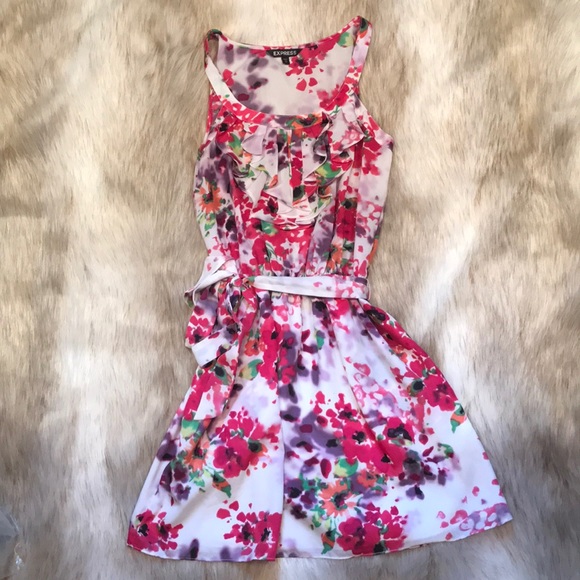 Express Sleeveless Floral Tie Dress, Small - Picture 7 of 12
